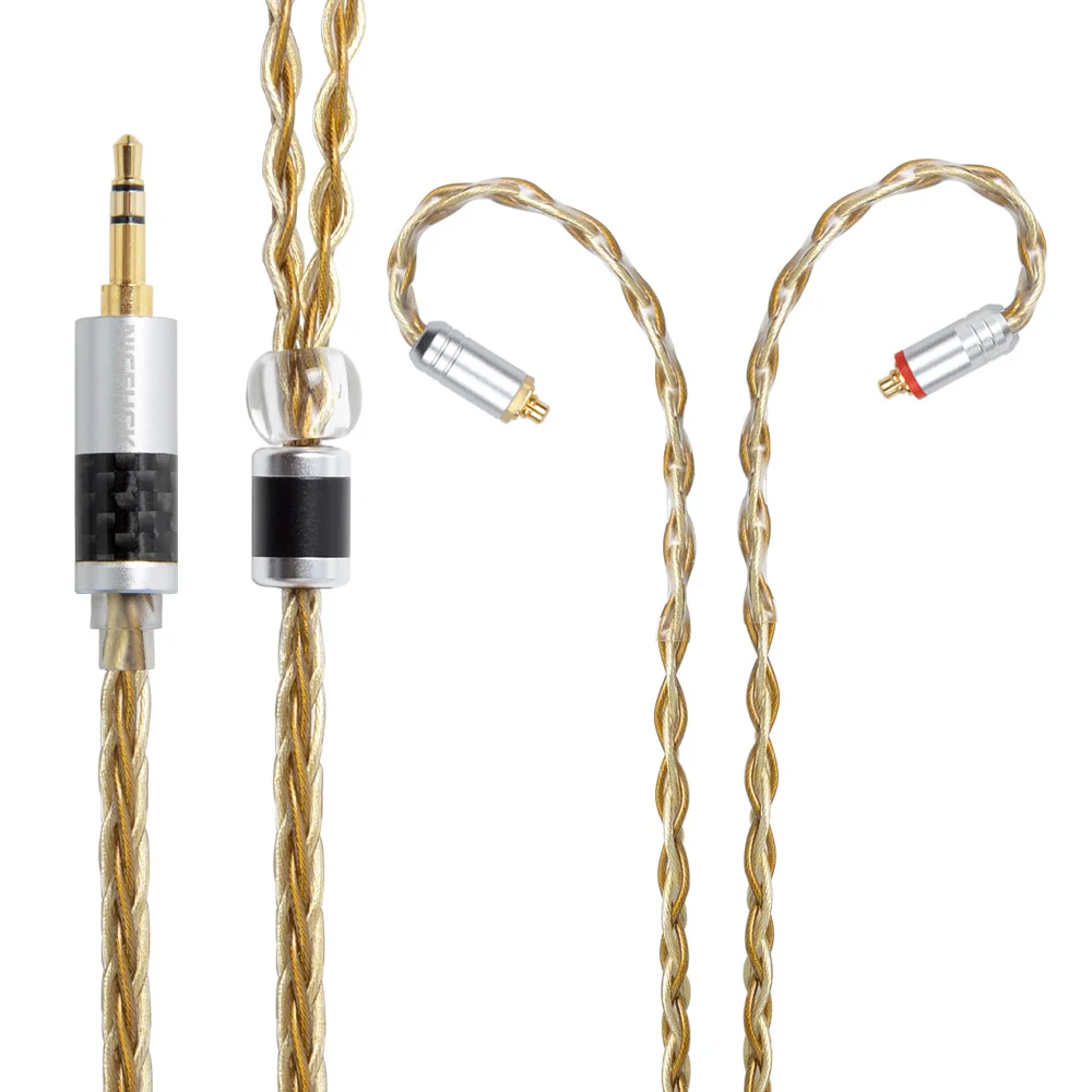 

NICEHCK High-end 8 Core Single Crystal Copper Silver Plated Cable 3.5/2.5/4.4mm Plug MMCX/2Pin Connector For BA10 NICEHCK M6/EBX