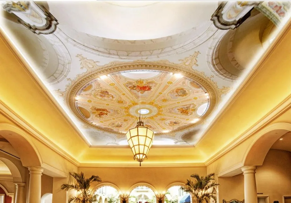 

High-grade custom 3d Europe abstract painting wallpaper for ceiling bedroom Non-woven 3d stereoscopic ceiling wall paper