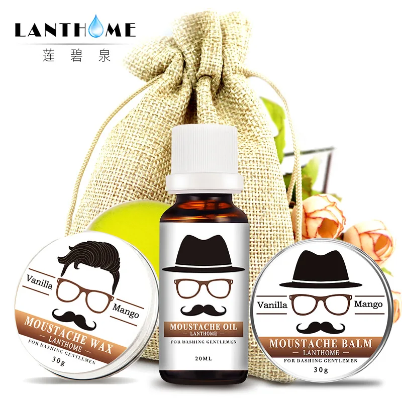 

Beard Oil Beard Wax Set Men's Beard Mane Facial Treatment Moisturizing Set