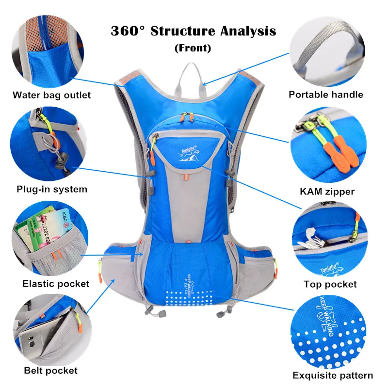 Cheap Professional Cycling Backpack 15L Biking Hydration Backpack Sport Bags Camping Hiking Bags Breathable High Capacity Backpack 2