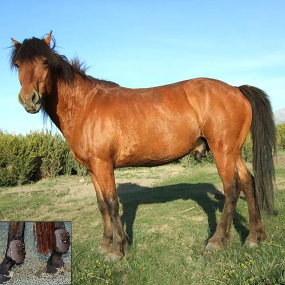 Регулируемая нога лошади; практических занятий прочный Передние Задние фермы из искусственной кожи для верховой езды гвардии защитные