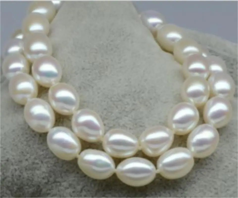 

Wholesale FREE SHIPPING LUXURIES HUGE NATURAL 33"15X11MM SOUTH SEA GENUINE WHITE PEARL NECKLACE 14KGP AAA+