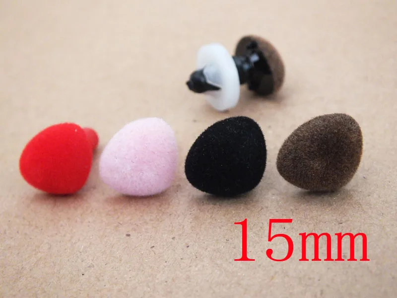 40pcs 15mm Mixed colors triangle safety nose(with washers) Diy doll toy Accessories --Each color 10pcs