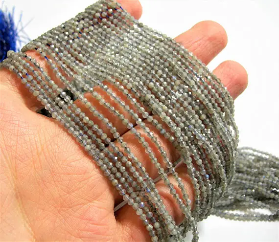 Labradorite - 2mm faceted round beads - full strand - 180 beads - micro faceted 2