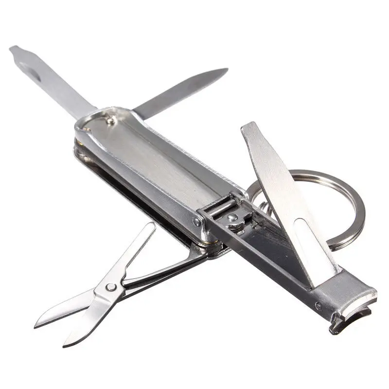 New 5 in 1 Pocket Multi tool Knife Nail Clippers Scissors Blade