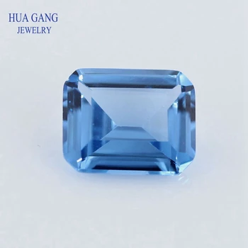 

108# Blue Octangle Shape Emerald cutting Synthetic Spinel Stone For Jewelry Size 10x12mm Free Shipping