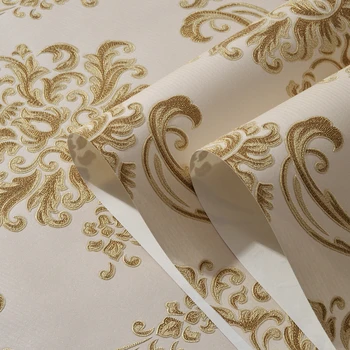 

Beibehang New 3D Stereo Embossed Nonwovens Wallpaper European Classic Damascus Bedroom Living Room Home decoration 3d Wallpaper