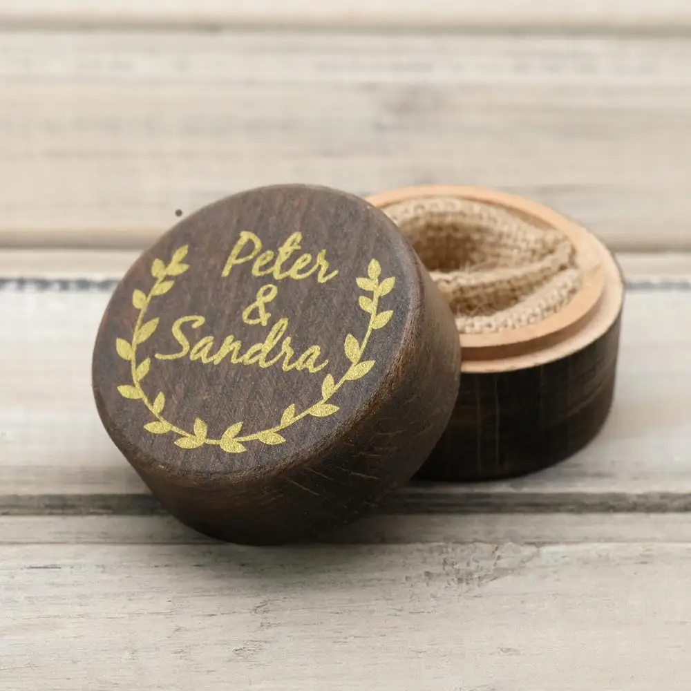

Personalized Wedding Ring Box, Wooden Ring Holder, Custom Ring Bearer Box, Rustic Wedding Decor Customized Wedding Gifts