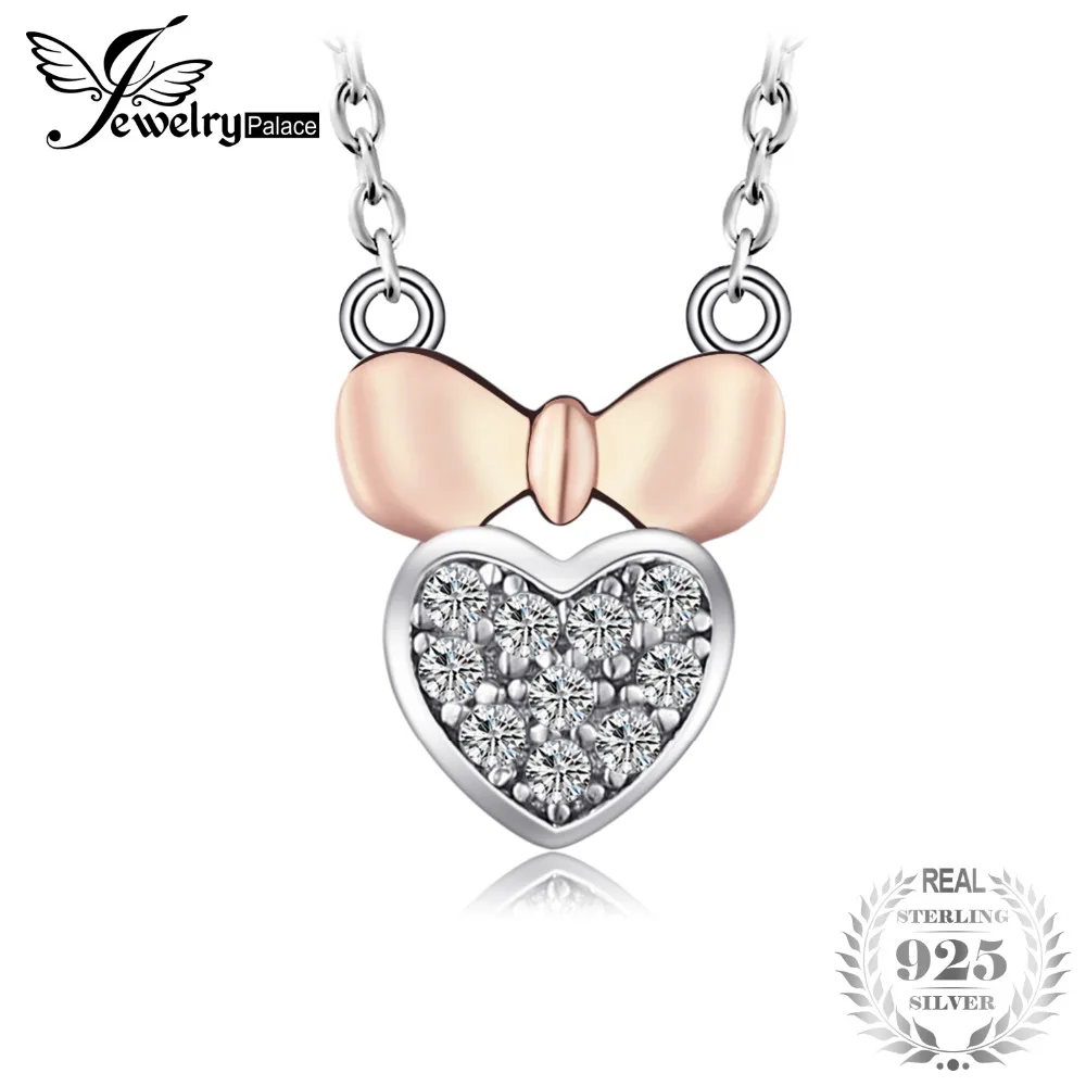 

JewelryPalace Fashion 0.05ct Cubic Zirconia Heart Necklace Pure 925 Sterling Silver Nice Fashion Jewelry For Women Necklace
