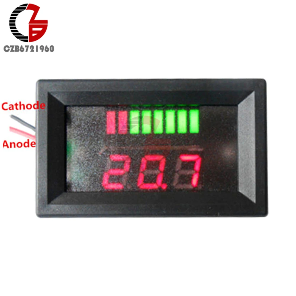 Medidor De Voltaje De Capacidad De Bater/ía,Volt/ímetro De Prueba Indicador De Capacidad De Bater/ía Universal 12-48V Azul