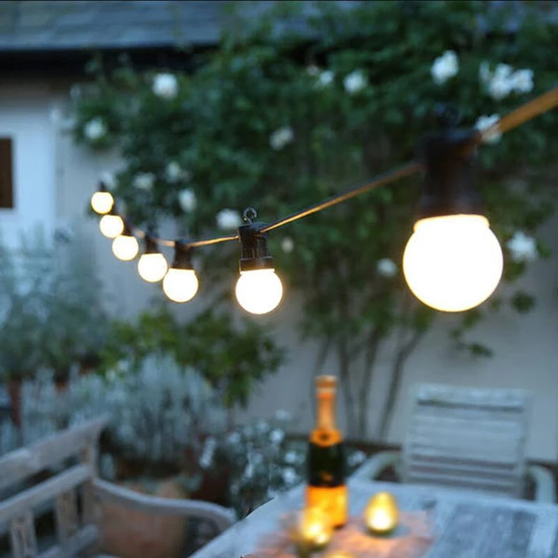 

Waterproof 8M 10 G50 LED Globe Bulb Festoon String Lights Outdoor Led Ball String Garland For Wedding Party Backyard Patio Decor