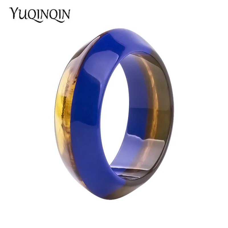 Acrylic Cuff Bracelet Bangles for Women Resin Geometric Wide Charm