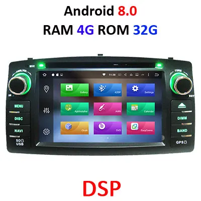 DSP 2 din Android 9,0 4G 64G Автомобильный dvd-плеер для Toyota Corolla E120 BYD F3 мультимедийный плеер стерео gps Радио Навигация - Цвет: 8.0 4G 32G DSP