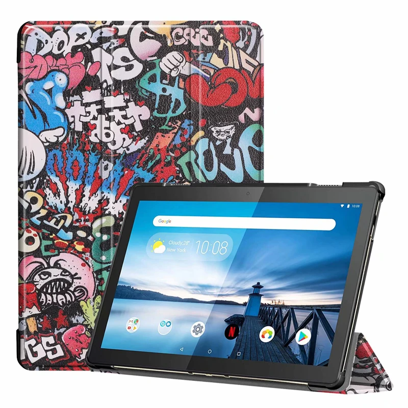 

For Lenovo Tab M10 Case Fashion Protector TabM10 TB-X605 X605F Cover LenovoM10 Casing With Cute Butterfly Girl Tower Painting