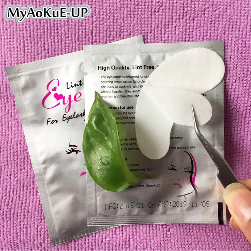 

MyAoKuE Up 50pair Eye Gel Patch Eyelashes Lint Free Under Eyes Pads For Eyelash Extension Tips Sticker Wraps Eyelashes Pads