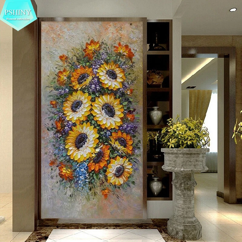 PSHINY 5D DIY Diamond Embroidery Sale European Flowers Decorative Full Square Paintings Rhinestone New Shelves | Дом и сад