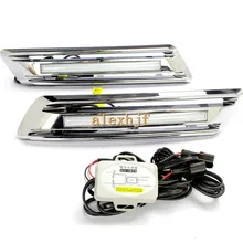 LED Light Guide Daytime Running Lights DRL LED Front Bumper Fog Lamp case for Toyota Highlander 2011~13 1:1, free shipping