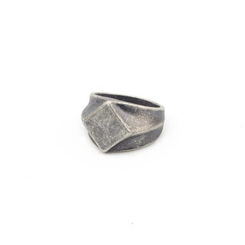 Classic Stainless Steel Black Square Men Ring Rock Vintage Silver-color Men Jewelry Hip Hop Punk Man Finger Rings anel masculino