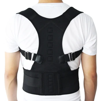 

New Male Female Adjustable Magnetic Posture Corrector Corset Back Brace Back Belt Lumbar Support Straight Corrector de espalda