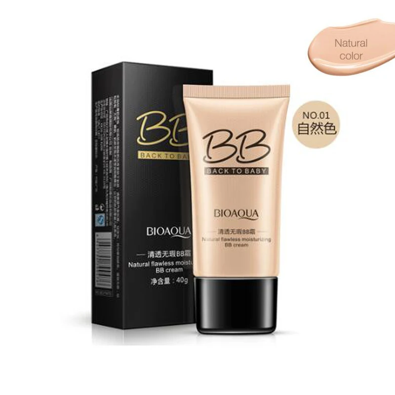 BIOAQUA Natural Flawless BB Cream Whitening Moisturizing Concealer Nude Foundation Makeup Face Beauty - Цвет: Natural