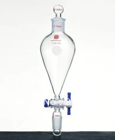 

Funnel, Separatory, Capacity:125ml, Joints:14/20, PTFE stopcock:2mm, Stopper:Glass