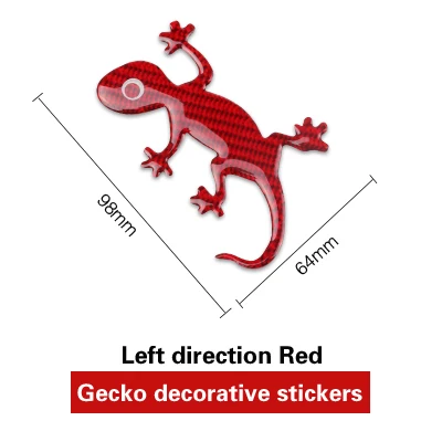 Автомобильные экстерьер 3D Ящерица Геккон углеродное волокно отделкой наклейки Знак наклейки для Audi A3 A4 A5 A6 Q3 Q7 S3 S5 RS3 RS4 автомобильные аксессуары - Название цвета: Left Red