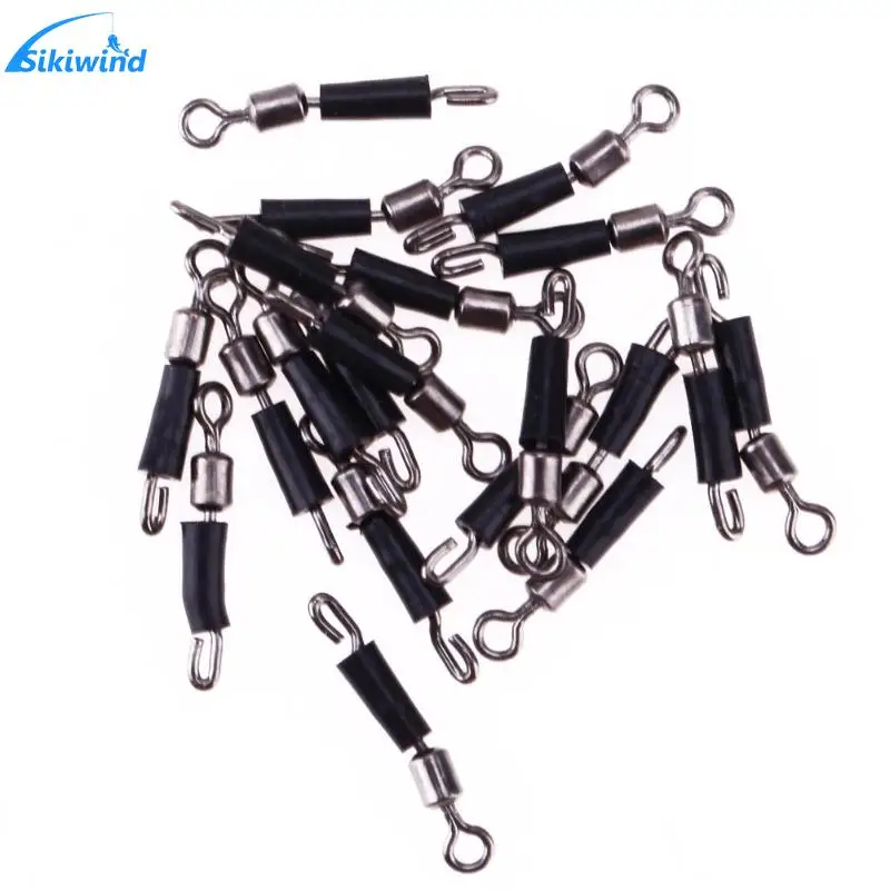 

20PCS Fishing Swivel Snap Rolling Connector Line Clip Ring 8 Word Fast Link Fishing Snap Tackle Fishhooks Accessories Connector