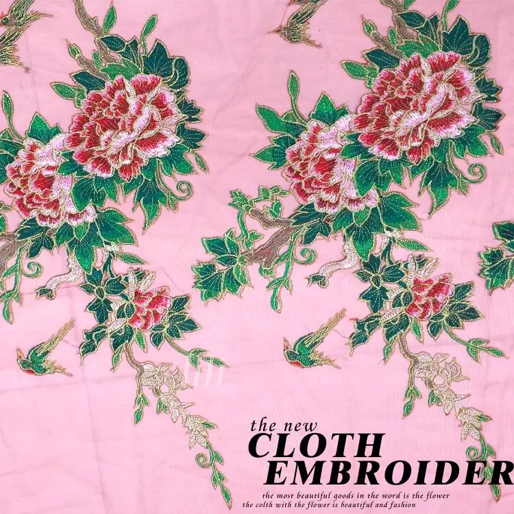 Peony bird cloth cloth patch patch embroidered piece of large flowers