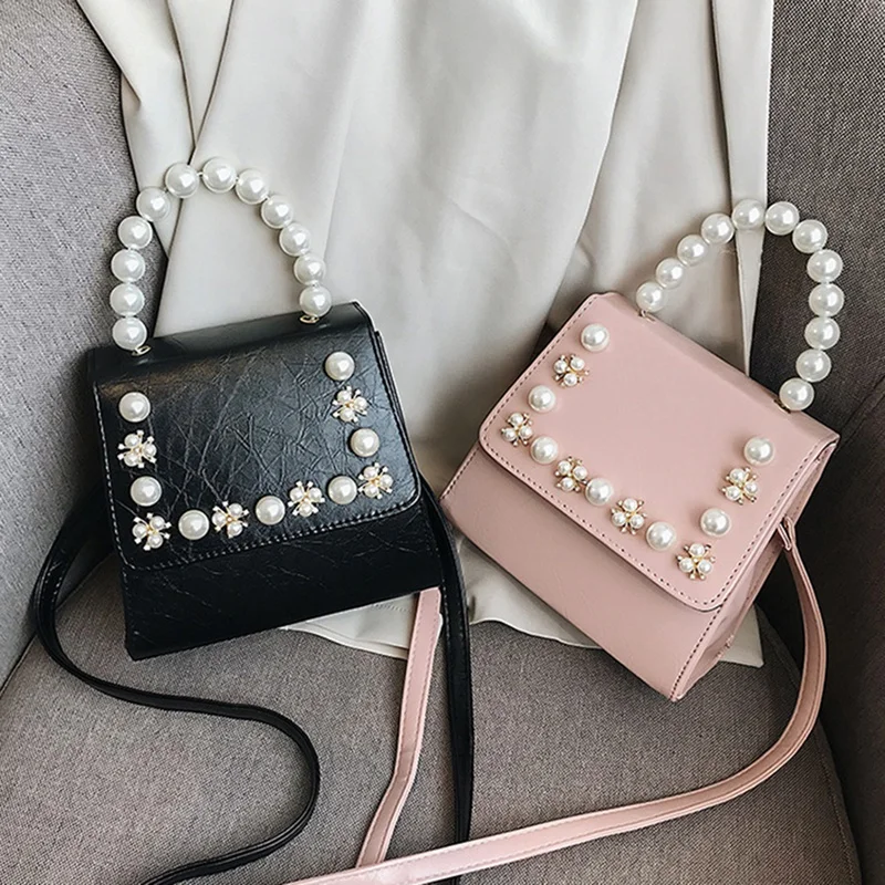 

JHD-Junior Style Foreign Women'S Bag Tide Europe And America Wild Shoulder Messenger Bag Fashion Pearl Handbag