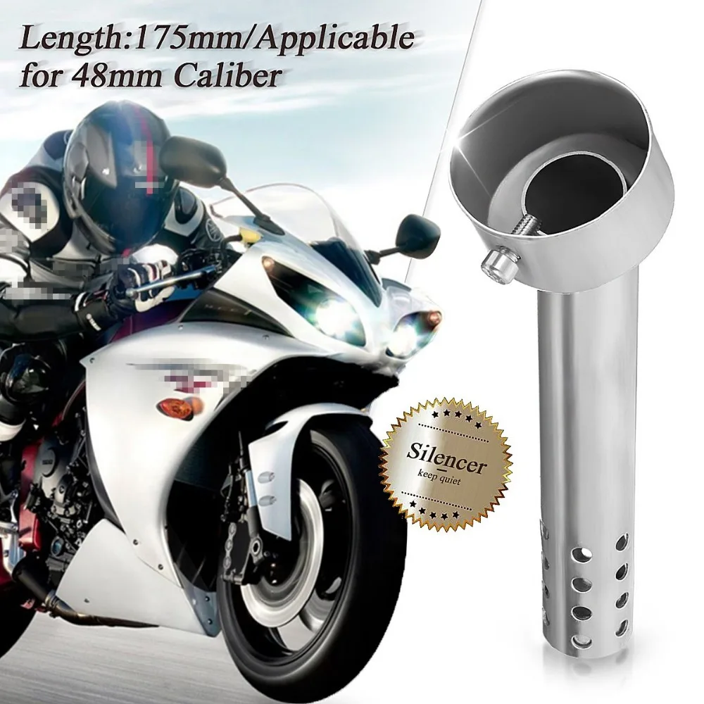 48mm Universal Motorcycle Angled Exhaust Pipe Muffler Can Insert Baffle