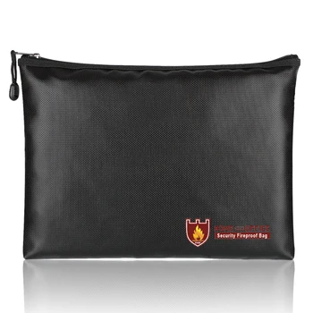 

Safe Waterproof Document Bag Fireproof Valuables Envelope Pouch Large Space Practical Zipper Closure