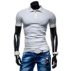 ZOGAA Для мужчин рубашки поло новый Мужская мода короткий рукав Slim Fit сплошной Цвет Повседневное толстовка рубашка с воротником рабочая