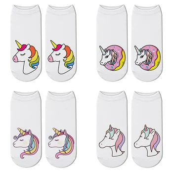 

Simple Unicorn head print socks, woman and girl/s cute cartoon print socks
