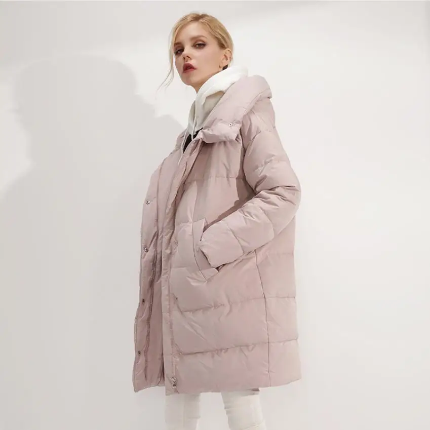 Зимняя Новинка, модный бренд, более толстый пуховик на белом утином пуху, женское утепленное пуховое пальто с капюшоном для холодной погоды, wq2369