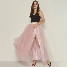 Женская сексуальная нестандартная до пола газовая юбка нестандартная юбка с разрезом одноцветная юбка