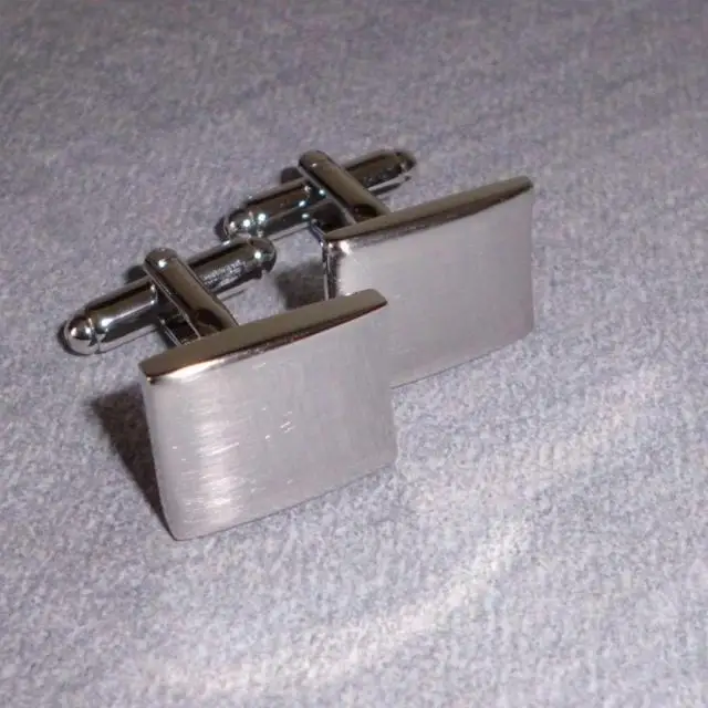 

Free shipping Rectangle brushed cufflinks metal cufflinks