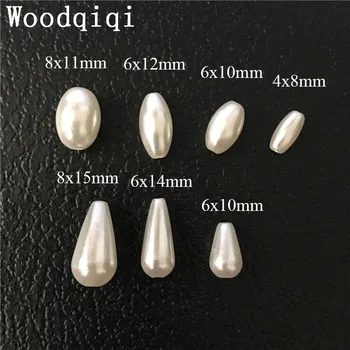 

100g/bag about 8x15mm 6x14mm 6x10mm vintage faux ivory teardrop pearl large hole loose pearl beads