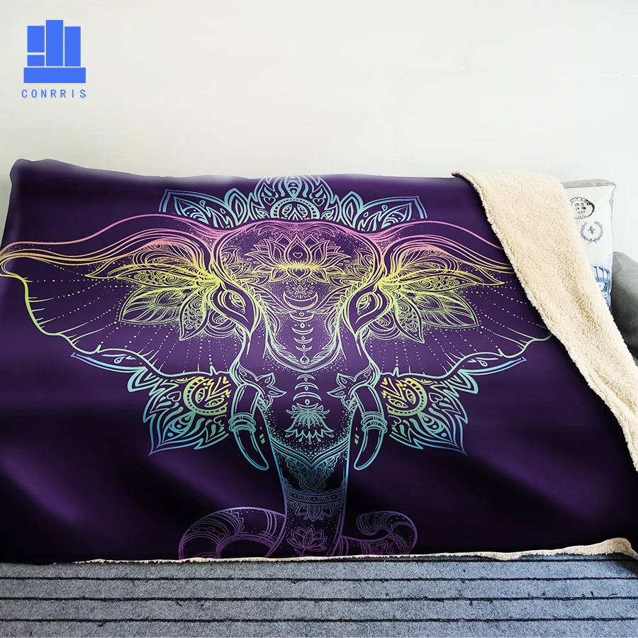 

GNORRIS Oversized Famil Lambskin 3D Print Super Soft Warm Throw Blanket Elephant Sofa Lazy Bedding Blanket Cloak