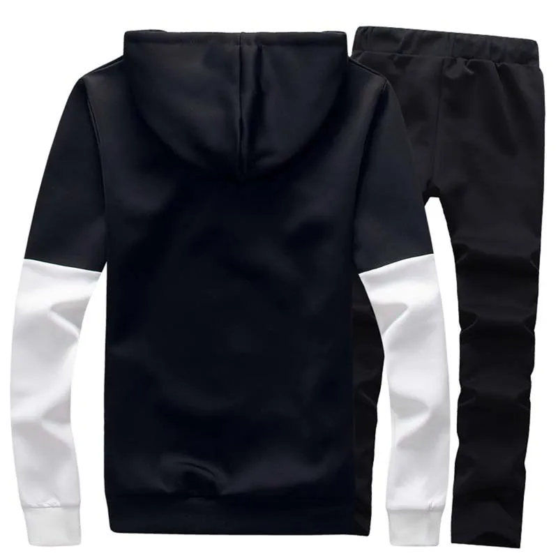 Модный стиль комплект из 2 предметов повседневное спортивный костюм для мужчин пальто толстовка + брюки для девочек Спортивная мужской