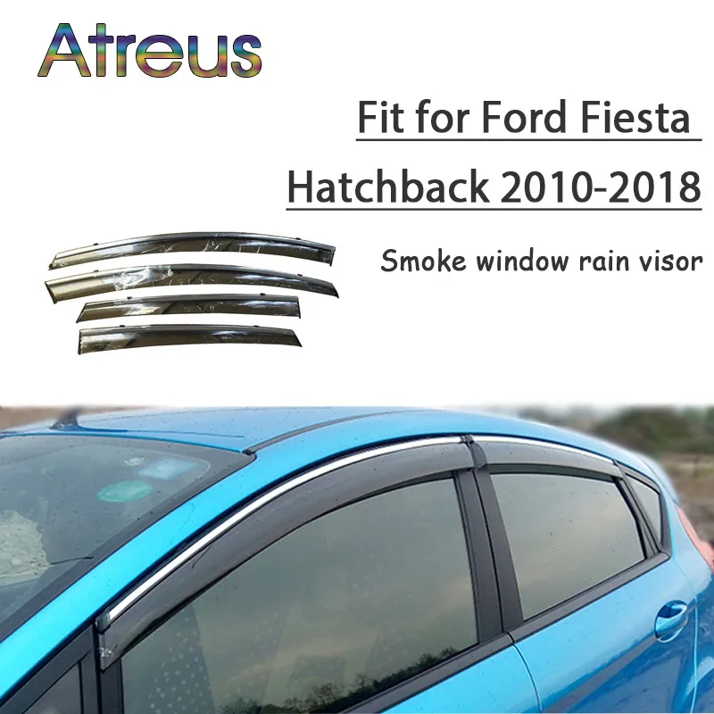 

Atreus 1set ABS Rain Smoke Window Visor Car Wind Deflector For Ford Fiesta Hatchback 2010-2018 Accessories