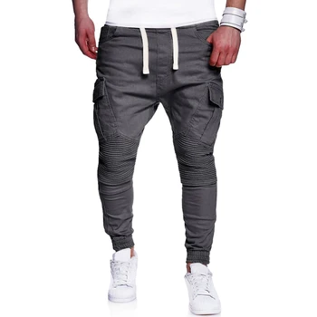

2019 Men Sportswear Pants Casual Elastic Cotton Mens Fitness Workout Skinny Sweatpants Trousers Jogger Pants Male Harem Pants