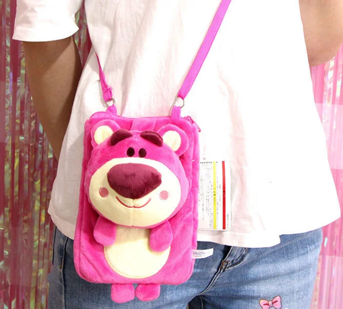 1 шт. милые плюшевые рюкзаки Lotso Kawaii детские плюшевые сумки клубника медведь одна Наплечная Сумка с мультяшным плюшем куклы