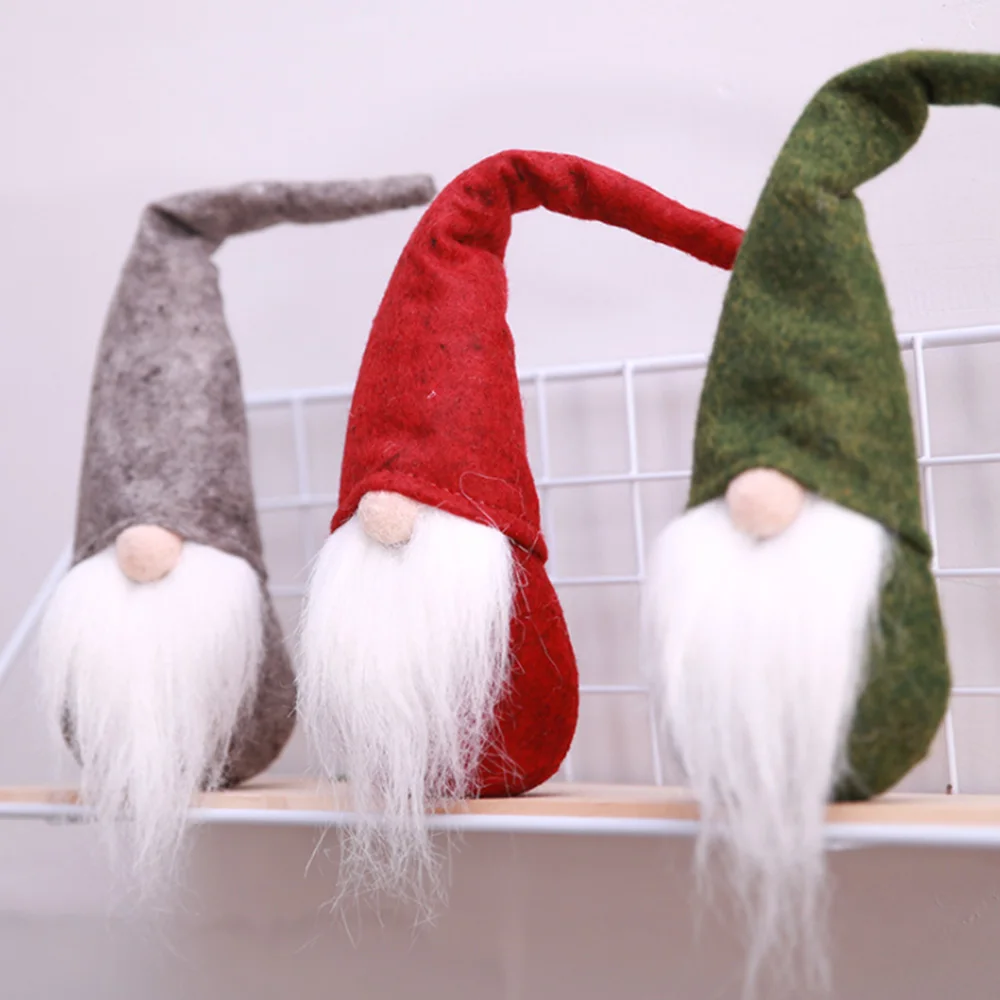 

Children Creative Plush Toys Christmas Cartoon White Beard Elf Faceless Dolls Toy For Kids Gifts Hamd Puppets Y30