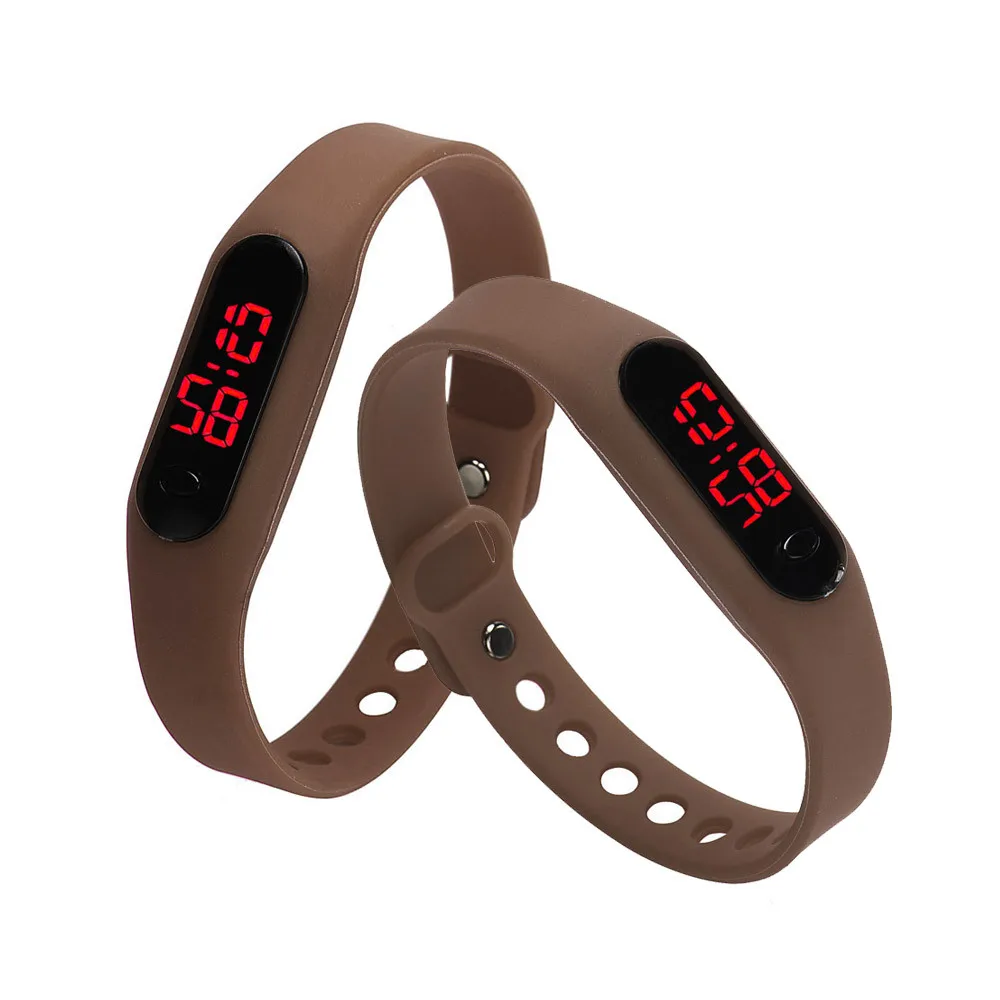 Легкие гибкие уличные модные простые мужские женские резиновые светодиодный часы Дата спортивный браслет цифровые наручные часы