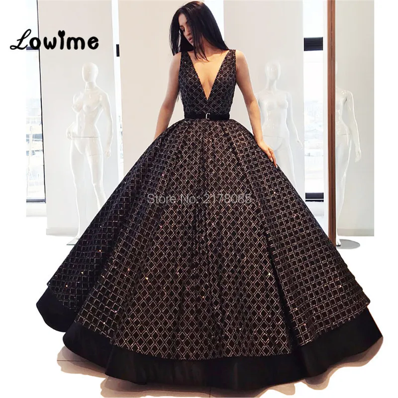 V шеи черный Вечеринка платья 2019 Couture халат De Soiree Дубай турецкий Выпускные платья арабский Формальное длинное недорогие вечерние платья