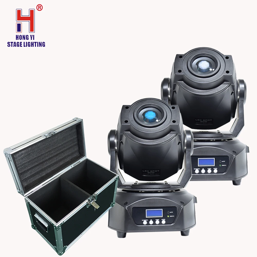 

Hi-Quality spot 90W mini Moving Head beam light Stage Lighting 3 face Prism DJ DMX LED with flight case