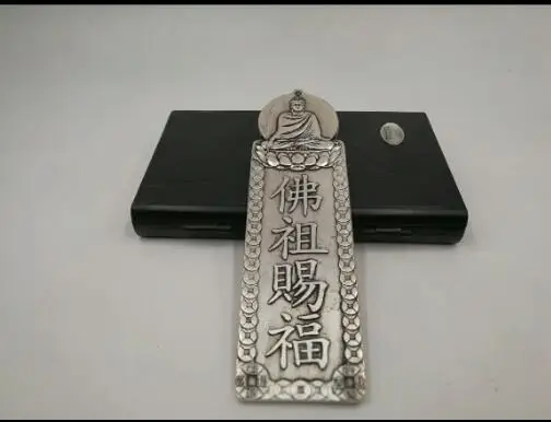 

china hand carved God bless Pray for happiness and peace Buddha Guanyin pendant Pendant paktong