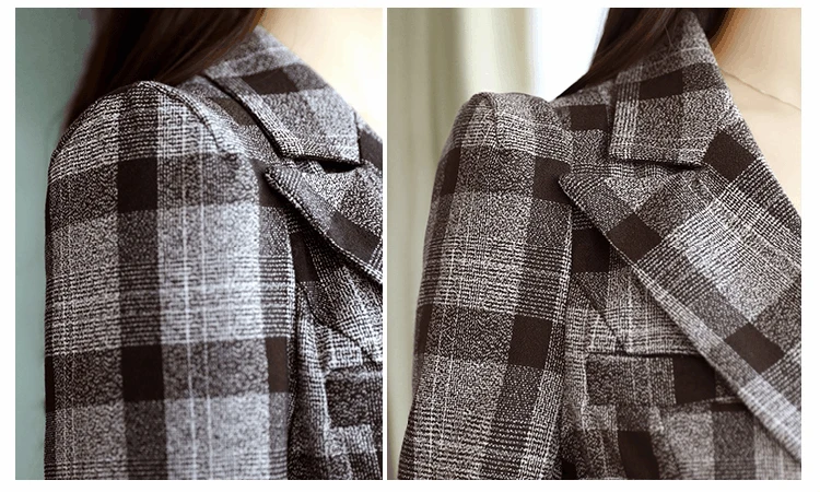 Fashion New High Quality Business Pant Suits Set Blazers Formal Women OL Elegant Plaid Uniform Jackets two pic/1Set