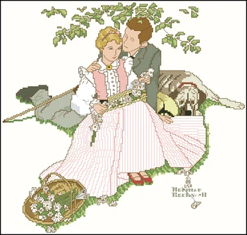 

Needlework 14CT Cross Stitch, DIY Count Cross Stitch, Embroidery Set, Love each other
