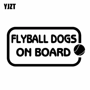 

YJZT 21.4CM*10.9CM Vinyl Funny FLYBALL DOGS ON BOARD Decal Sticker Black/Silver C10-00793